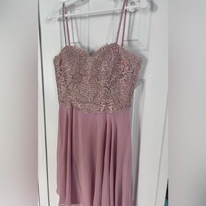 Pink/Rose Gold, size 6, corset back formal dress. Never worn!